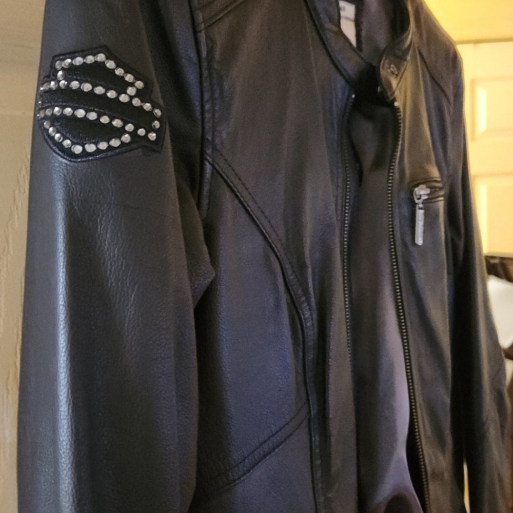 Genuine leather black Harley Davidson jacket women's